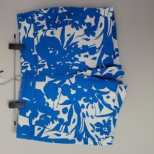 J. CREW side zip blue floral shorts